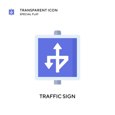 Trafik işareti vektör simgesi. Düz çizim. EPS 10 vektörü.