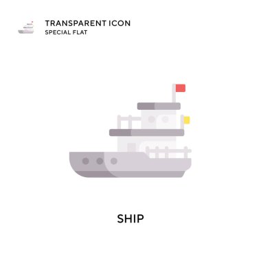 Gemi vektör simgesi. Düz çizim. EPS 10 vektörü.