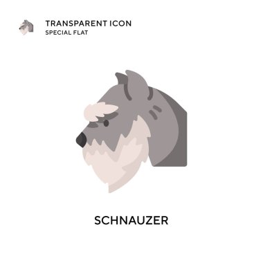 Schnauzer vektör simgesi. Düz çizim. EPS 10 vektörü.