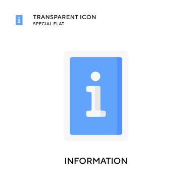 Bilgi vektör simgesi. Düz çizim. EPS 10 vektörü.