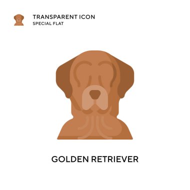 Golden Retriever vektör simgesi. Düz çizim. EPS 10 vektörü.