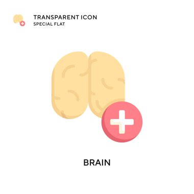 Beyin vektör simgesi. Düz çizim. EPS 10 vektörü.