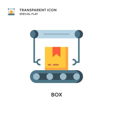 Kutu vektör simgesi. Düz çizim. EPS 10 vektörü.