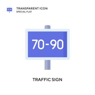 Trafik işareti vektör simgesi. Düz çizim. EPS 10 vektörü.