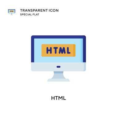 Html vektör simgesi. Düz çizim. EPS 10 vektörü.