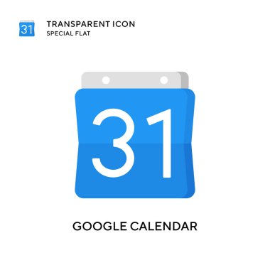 Google takvim vektör simgesi. Düz çizim. EPS 10 vektörü.