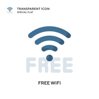 Ücretsiz kablosuz ağ vektör simgesi. Düz çizim. EPS 10 vektörü.