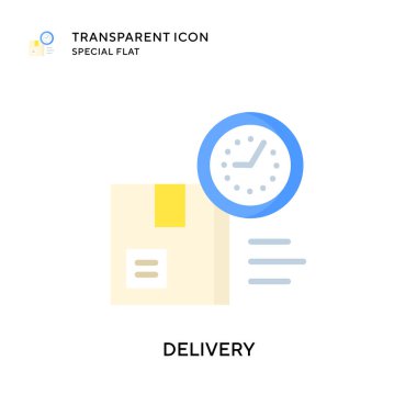 Teslimat vektör simgesi. Düz çizim. EPS 10 vektörü.