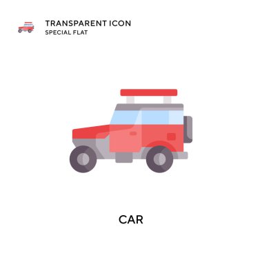 Araba vektör simgesi. Düz çizim. EPS 10 vektörü.