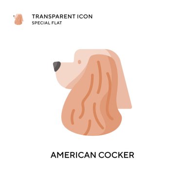 Amerikan cocker vektör simgesi. Düz çizim. EPS 10 vektörü.