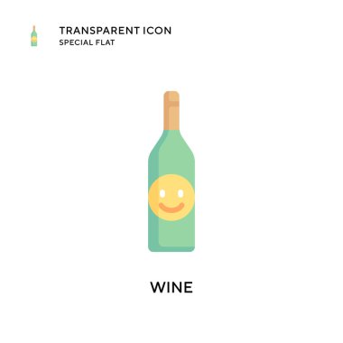 Şarap vektör simgesi. Düz çizim. EPS 10 vektörü.