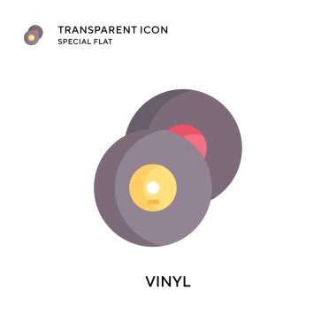 Vinil vektör simgesi. Düz çizim. EPS 10 vektörü.