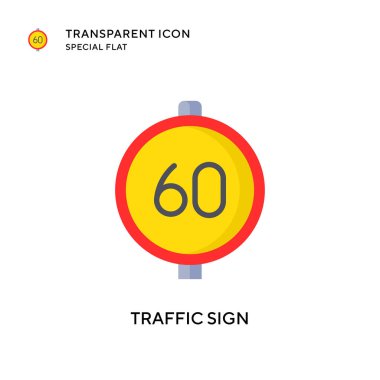 Trafik işareti vektör simgesi. Düz çizim. EPS 10 vektörü.