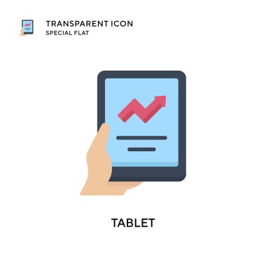 Tablet vektör simgesi. Düz çizim. EPS 10 vektörü.