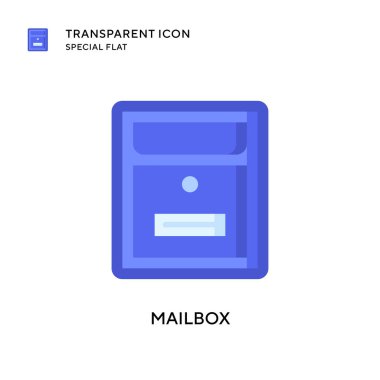 Posta kutusu vektör simgesi. Düz çizim. EPS 10 vektörü.