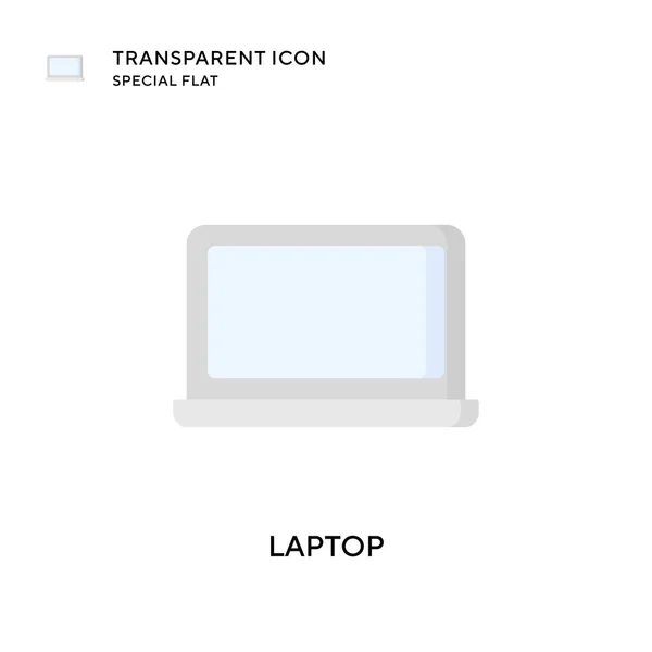 Icône Vectorielle Ordinateur Portable Illustration Style Plat Vecteur Eps — Image vectorielle