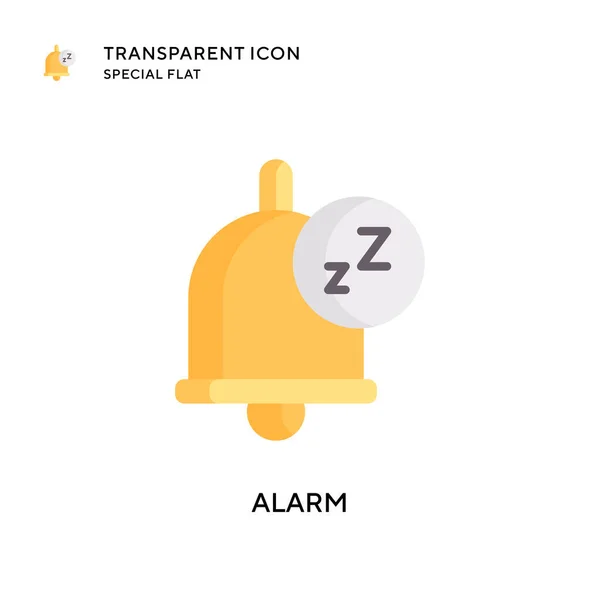 Icono Del Vector Alarma Ilustración Estilo Plano Eps Vector — Vector de stock