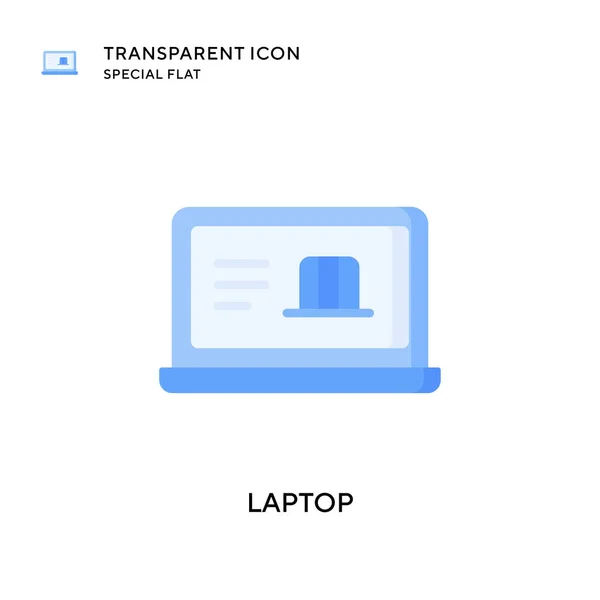 Laptop Vector Icon Flat Style Illustration Eps Vector — Stock Vector