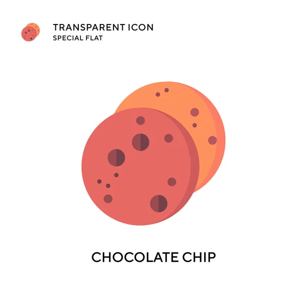 Icono Vector Chip Chocolate Ilustración Estilo Plano Eps Vector — Vector de stock