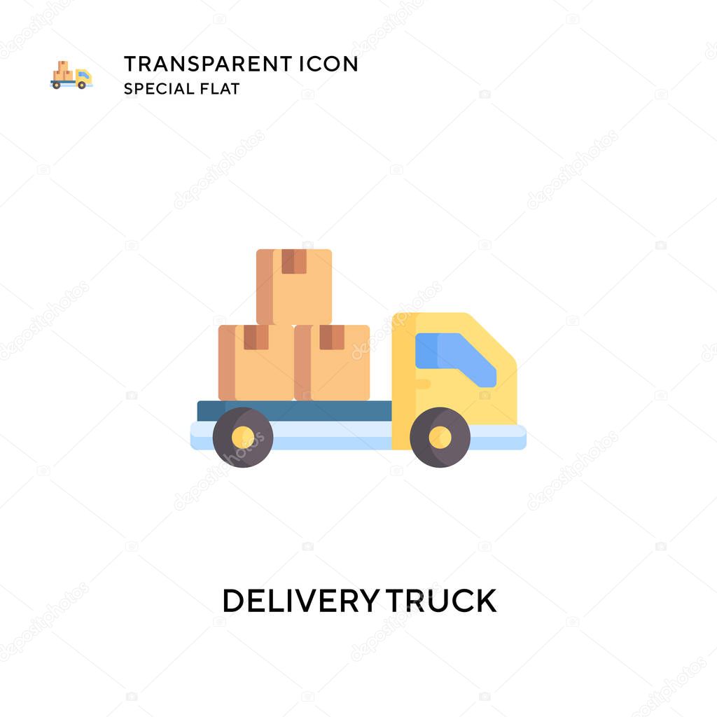 Delivery truck vector icon. Flat style illustration. EPS 10 vector.