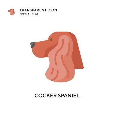 Cocker spaniel vektör simgesi. Düz çizim. EPS 10 vektörü.