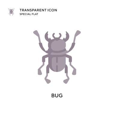 Böcek vektör simgesi. Düz çizim. EPS 10 vektörü.