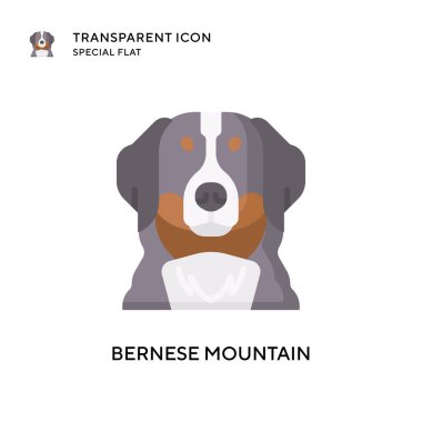 Bernese dağ vektör ikonu. Düz çizim. EPS 10 vektörü.