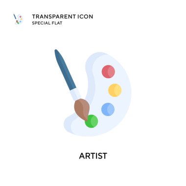 Sanatçı vektör simgesi. Düz çizim. EPS 10 vektörü.