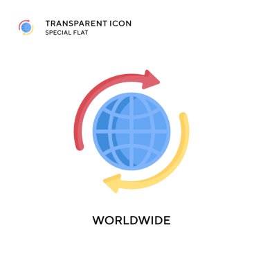 Dünya çapında vektör simgesi. Düz çizim. EPS 10 vektörü.