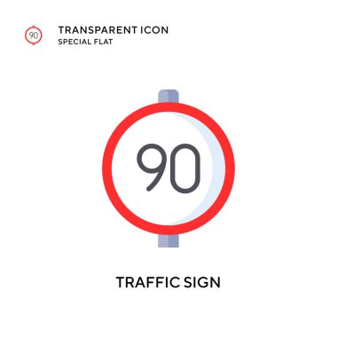 Trafik işareti vektör simgesi. Düz çizim. EPS 10 vektörü.