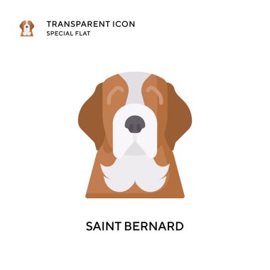 Saint Bernard vektör ikonu. Düz çizim. EPS 10 vektörü.