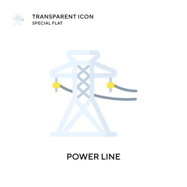 Güç hattı vektör simgesi. Düz çizim. EPS 10 vektörü.
