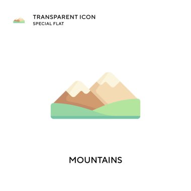 Dağlar vektör simgesi. Düz çizim. EPS 10 vektörü.
