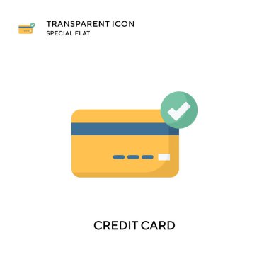 Kredi kartı vektör simgesi. Düz çizim. EPS 10 vektörü.