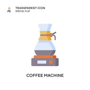 Kahve makinesi vektör simgesi. Düz çizim. EPS 10 vektörü.