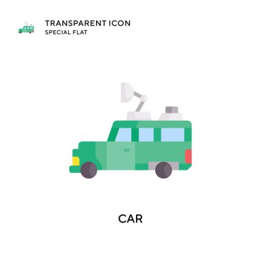 Araba vektör simgesi. Düz çizim. EPS 10 vektörü.