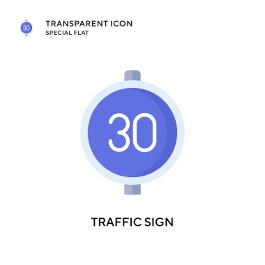 Trafik işareti vektör simgesi. Düz çizim. EPS 10 vektörü.