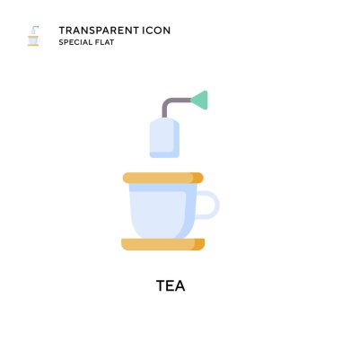 Çay vektör simgesi. Düz çizim. EPS 10 vektörü.