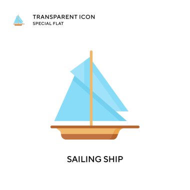 Gemi vektör simgesi. Düz çizim. EPS 10 vektörü.