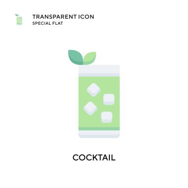 Kokteyl vektör simgesi. Düz çizim. EPS 10 vektörü.