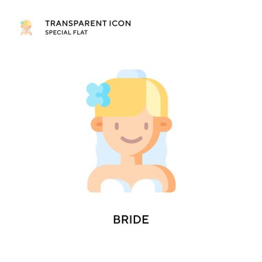 Gelin vektör simgesi. Düz çizim. EPS 10 vektörü.