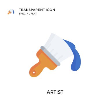 Sanatçı vektör simgesi. Düz çizim. EPS 10 vektörü.