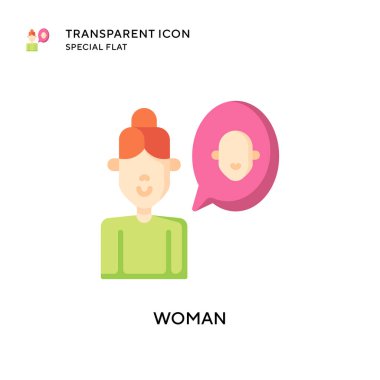 Kadın vektör simgesi. Düz çizim. EPS 10 vektörü.