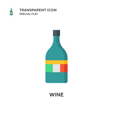 Şarap vektör simgesi. Düz çizim. EPS 10 vektörü.