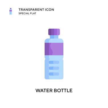 Su şişesi vektör simgesi. Düz çizim. EPS 10 vektörü.