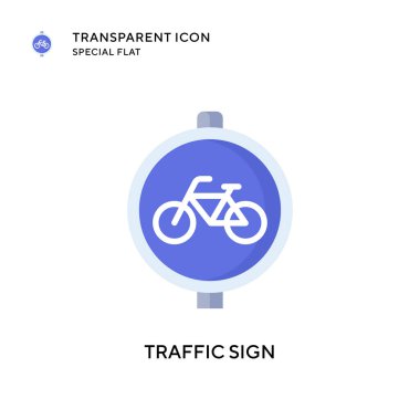 Trafik işareti vektör simgesi. Düz çizim. EPS 10 vektörü.