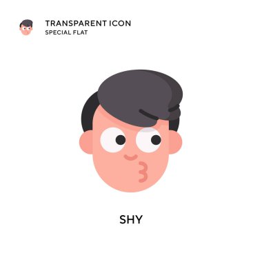 Utangaç vektör simgesi. Düz çizim. EPS 10 vektörü.