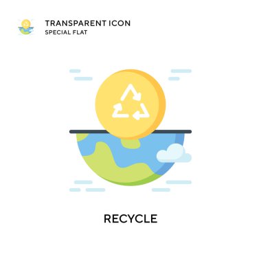 Vektör simgesini geri dönüştür. Düz çizim. EPS 10 vektörü.