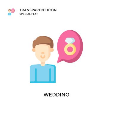 Düğün ikonu. Düz çizim. EPS 10 vektörü.