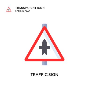 Trafik işareti vektör simgesi. Düz çizim. EPS 10 vektörü.